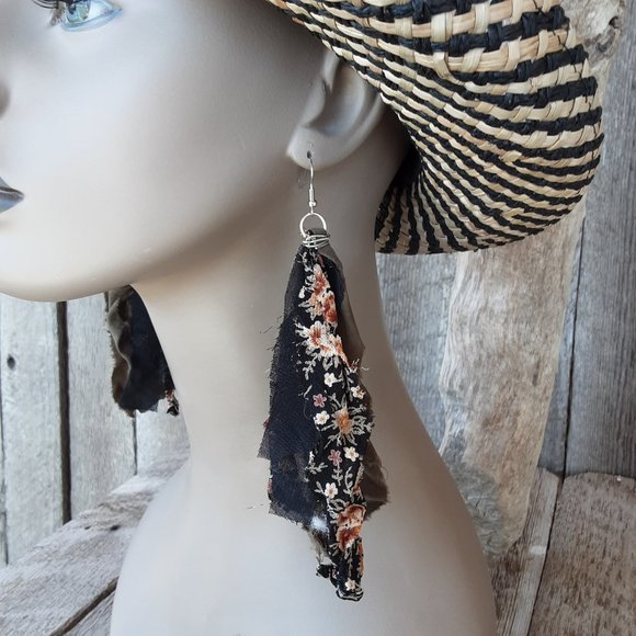 Handmade Fabric Earrings - Picture 3 of 9